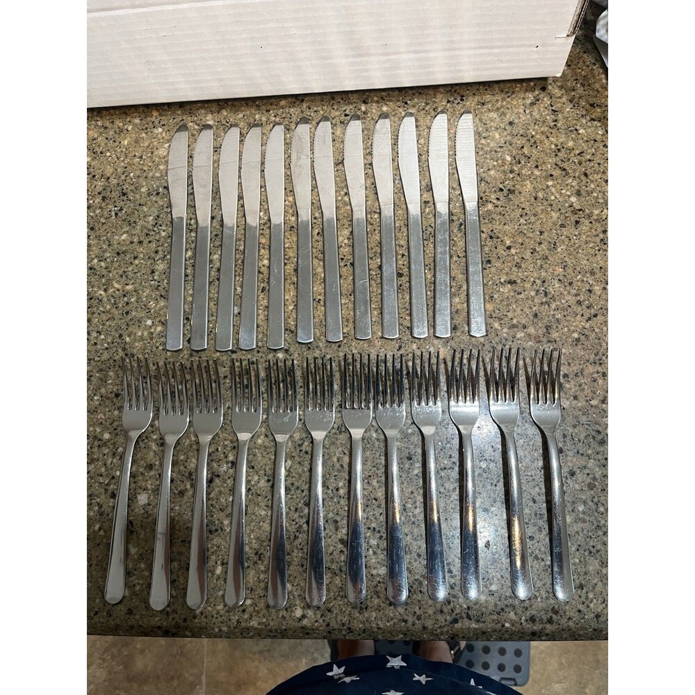 Tramontina Brazil Stainless Lot of 24 = 12 Each NSF 732 Fork 731 Knife